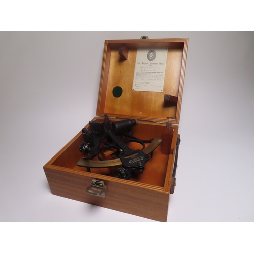 5 - A THREE CIRCLE MICROMETER SEXTANT BY HEATH NAVIGATION LTD, LONDON, 1972
the crackle finish frame wit... 