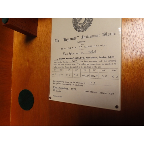 5 - A THREE CIRCLE MICROMETER SEXTANT BY HEATH NAVIGATION LTD, LONDON, 1972
the crackle finish frame wit... 