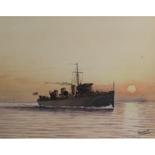 59 - WILLIAM CLUETT (BRITISH. 19TH-20TH CENTURY)
A set of six Royal Navy watercolours comprising: R.Y. 'V... 