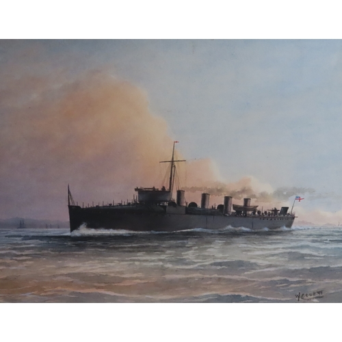 59 - WILLIAM CLUETT (BRITISH. 19TH-20TH CENTURY)
A set of six Royal Navy watercolours comprising: R.Y. 'V... 