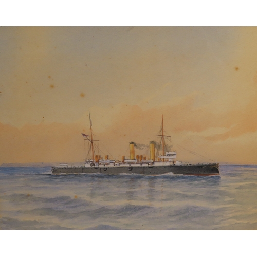 59 - WILLIAM CLUETT (BRITISH. 19TH-20TH CENTURY)
A set of six Royal Navy watercolours comprising: R.Y. 'V... 