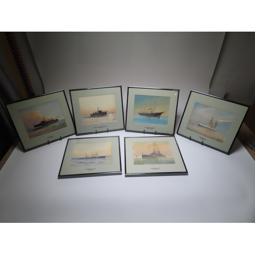 59 - WILLIAM CLUETT (BRITISH. 19TH-20TH CENTURY)
A set of six Royal Navy watercolours comprising: R.Y. 'V... 