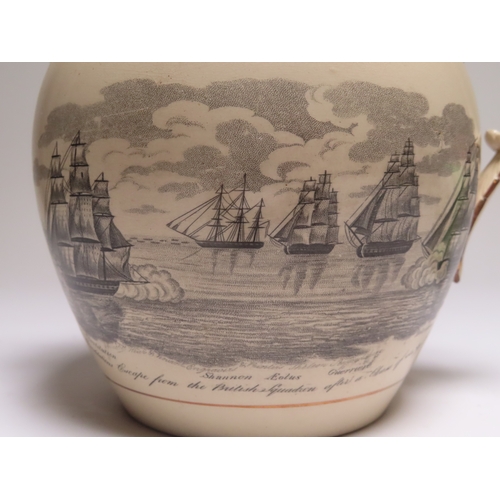 73 - TWO SUNDERLAND TRANSFER PRINTED JUGS FOR THE AMERICAN WAR OF 1812
with designs entitled The Wasp Boa... 