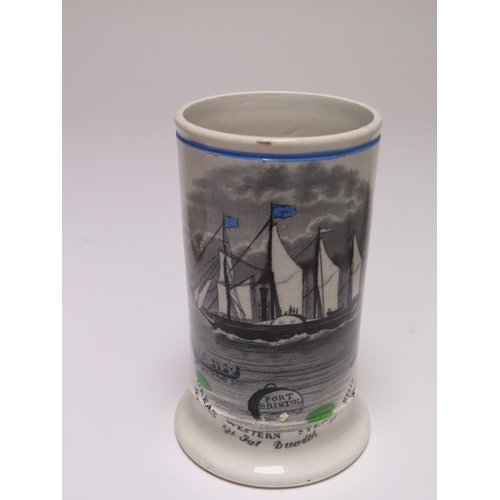 75 - A GROUP OF BRUNEL FAMILY TRANSFER WARE 
comprising a Thames Tunnel jug with portrait of Sir Mark Bru... 