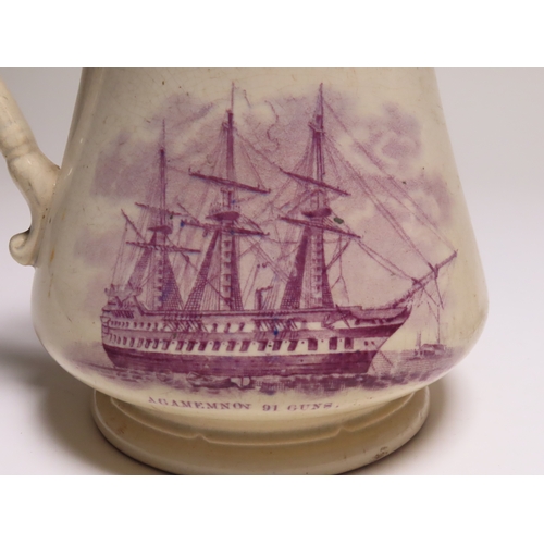 75 - A GROUP OF BRUNEL FAMILY TRANSFER WARE 
comprising a Thames Tunnel jug with portrait of Sir Mark Bru... 