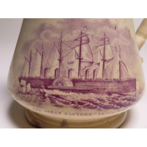 75 - A GROUP OF BRUNEL FAMILY TRANSFER WARE 
comprising a Thames Tunnel jug with portrait of Sir Mark Bru... 