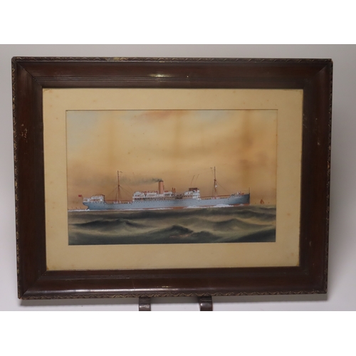 95 - CHARLES KENSINGTON (BRITISH, ACT. 1884-1920)
The Harrison Line steel screw steamer 'Ingoma'
Signed w... 