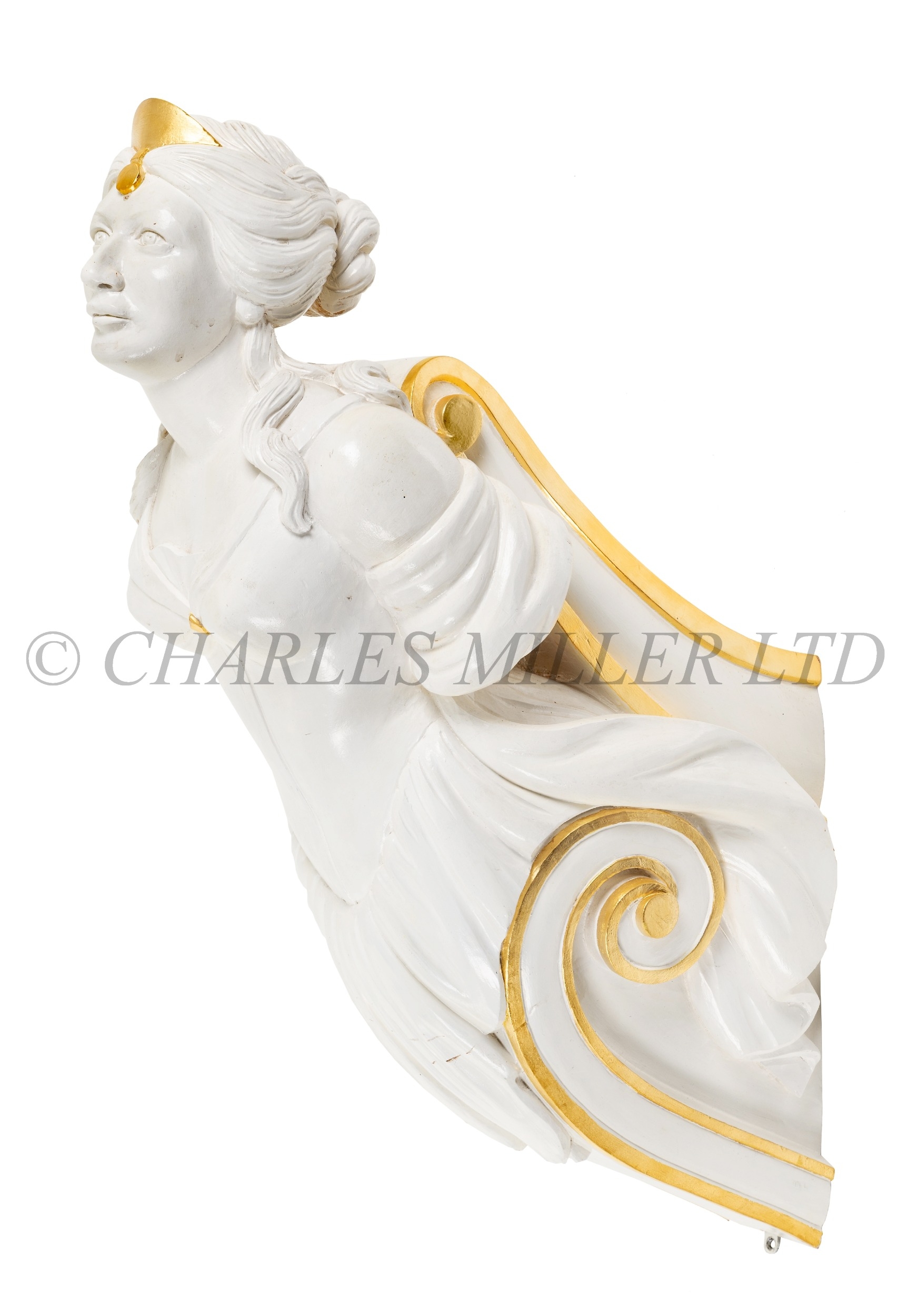 A DECORATIVE FIGUREHEAD BY NORMAN GACHES, 1997 carved from the solid in ...