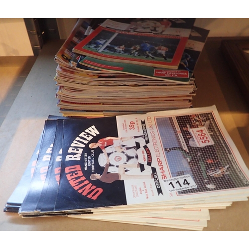 114 - Thirty Manchester United programmes, twelve 007 Spy File magazines and fifty Jackie Chan magazines