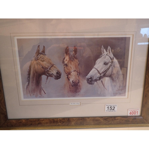 152 - We Three Kings horse racing framed and glazed print