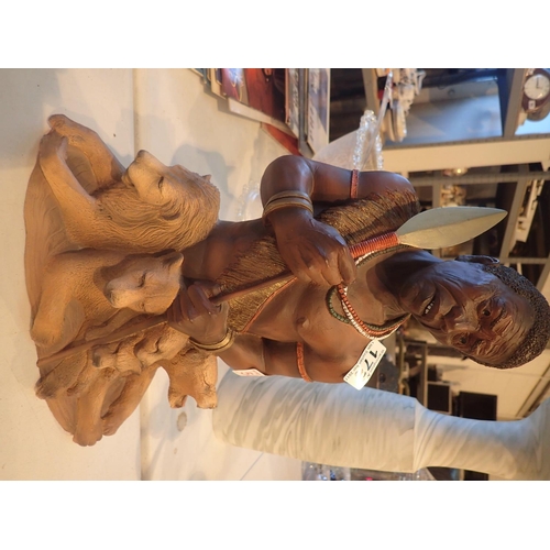 178 - Cast resin African figurine, H: 30 cm