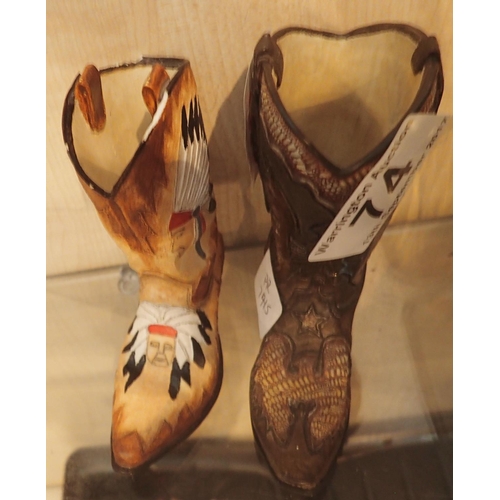 74 - Two ceramic JPC western boot models