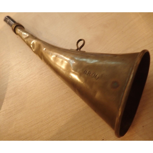 78 - Original brass railway horn complete with new mouthpiece