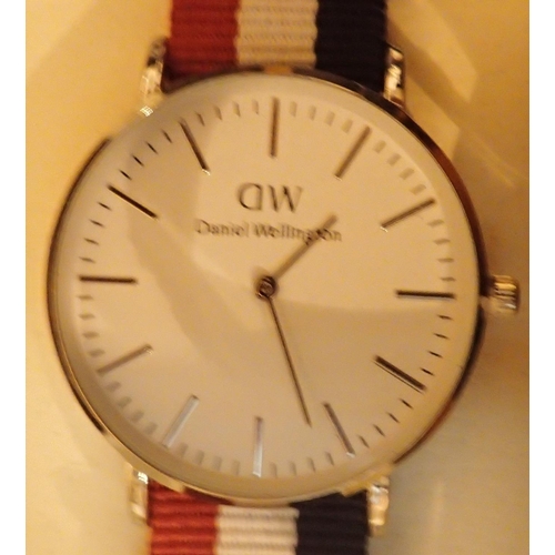 110A - New old stock Daniel Wellington wristwatch on canvas strap, boxed