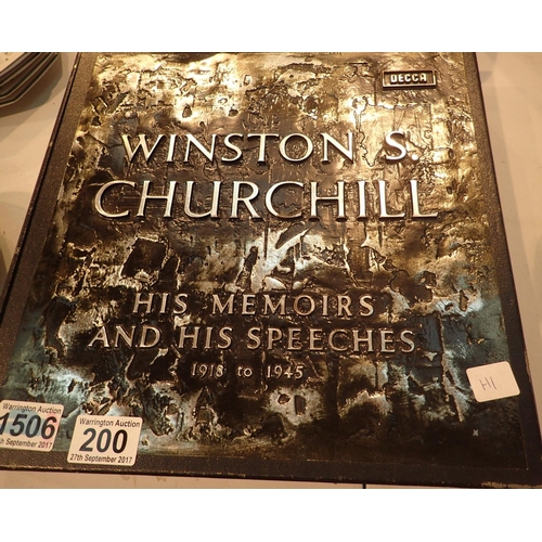 200 - Decca records, 12 volume set of Winston Churchill his memoirs and speeches 1918 to 1945, good condit... 