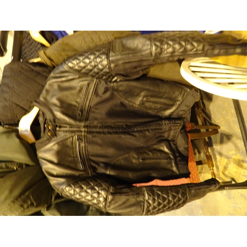 383 - Lewis leather and textile motorcycle jacket size 44 UK