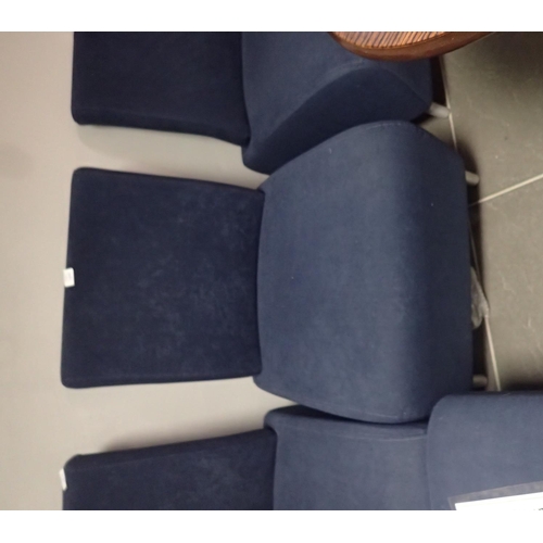 795 - Five blue reception chairs in good condition