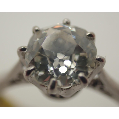 1247 - Antique presumed platinum diamond solitaire ring approximately 0.8ct H/I