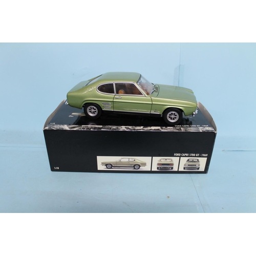 1708 - Minichamps 1:18 ford capri mk1 1700 gt 1969 diecast model car with original box NB: mirrors and spot... 