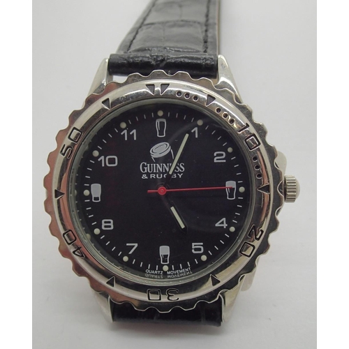 1062 - Mens Guinness wristwatch in good condition. Requires new battery.