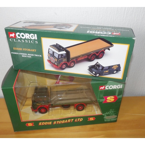 932 - Corgi 1.50 scale 2 Eddie Stobart Foden Flatbed and Bedford TK Flatbed
P&P group 2 (£20 for the first... 