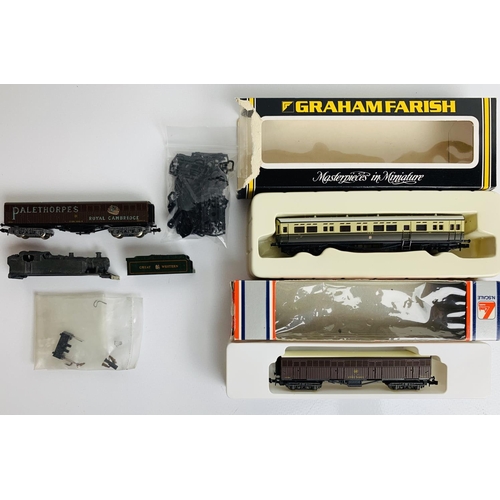 795 - Graham Farish N Gauge GWR Autocar Coach, Lima GWR Siphon Coach & Spare Parts with Palethorpes Car - ... 