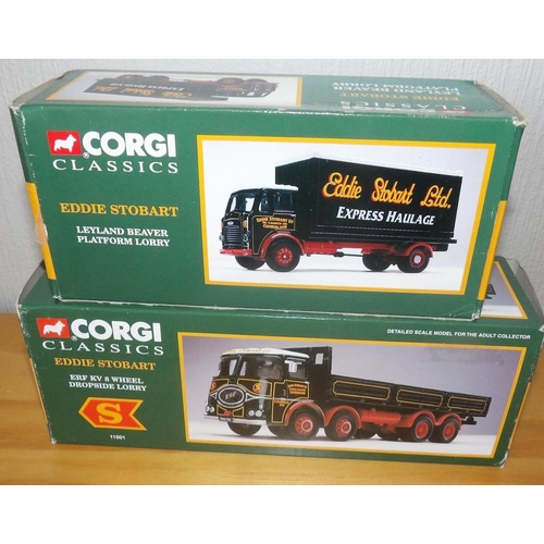 969 - Corgi 2 x 1.50 scale Eddie Stobart Leyland Platform and ERF KV 8 wheel Dropside
P&P group 2 (£20 for... 