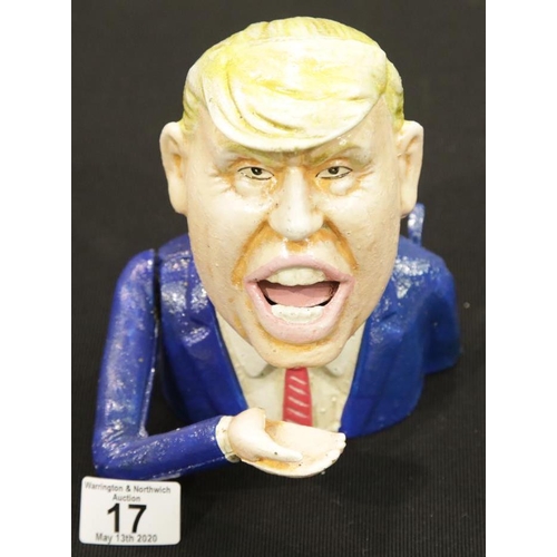 11 - Cast iron Donald Trump moneybox H: 18 cm. P&P Group 2 (£18+VAT for the first lot and £2+VAT for subs... 