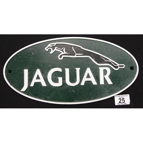 17 - Cast iron Jaguar sign W: 35 cm. P&P Group 2 (£18+VAT for the first lot and £2+VAT for subsequent lot... 