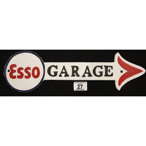 8 - Cast iron Esso sign W: 41 cm. P&P Group 2 (£18+VAT for the first lot and £2+VAT for subsequent lots)