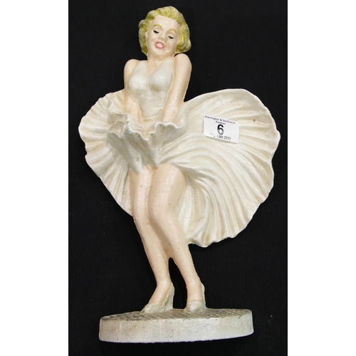 3 - Cast iron Marilyn Monroe doorstop H: 33 cm. P&P Group 2 (£18+VAT for the first lot and £2+VAT for su... 