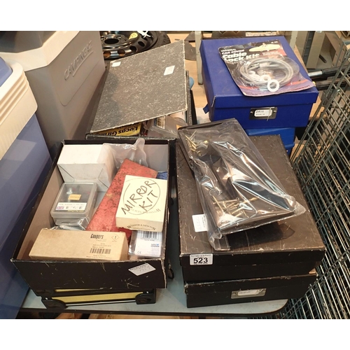 523 - Large collection of mixed car accessories including screws, bolts etc. This lot is not available for... 