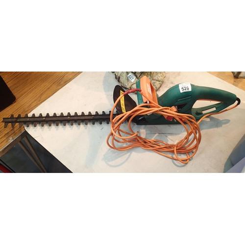 526 - Powerbase hedge cutter with lead. P&P Group 2 (£18+VAT for the first lot and £2+VAT for subsequent l... 