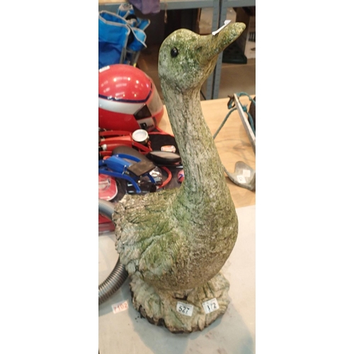 527 - Tall garden reconstituted stone goose ornament H: 74 cm. This lot is not available for in-house P&P,... 