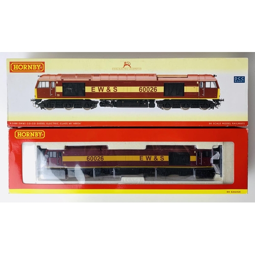 2051 - Hornby R2488 OO Gauge EWS Livery Class 60 Loco 60026 - Boxed with Instructions. P&P Group 2 (£18+VAT... 