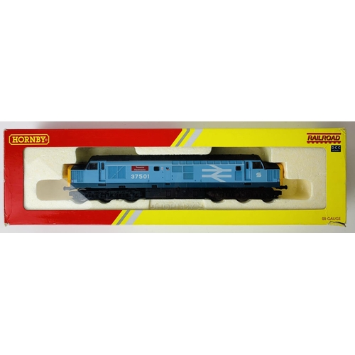 2055 - Hornby/Lima OO Gauge Class 37 Loco Chassis - Fitted with Lima 37501 BR Railfreight Light Blue Body '... 