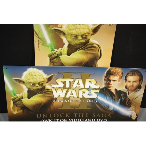 1739 - Star Wars Attack of the Clones, two cardboard cinema advertising displays, each 90 x 50 cm. This lot... 