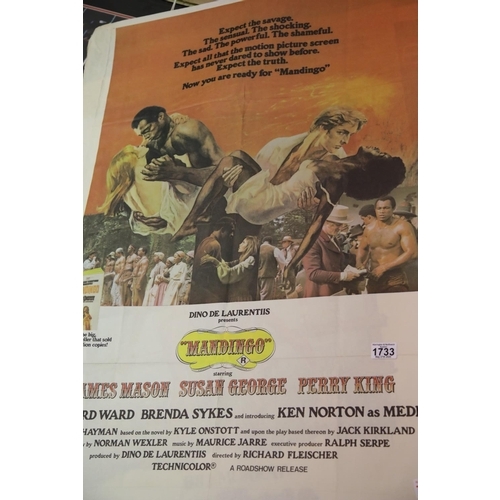 1733 - One sheet American film poster Mandingo 1975 70 x 100 cm. P&P Group 2 (£18+VAT for the first lot and... 