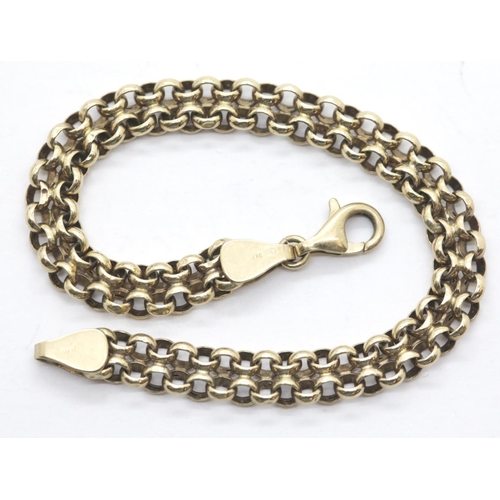 1066 - 9ct gold double link bracelet, L: 18 cm, 4.2g. P&P Group 1 (£14+VAT for the first lot and £1+VAT for... 