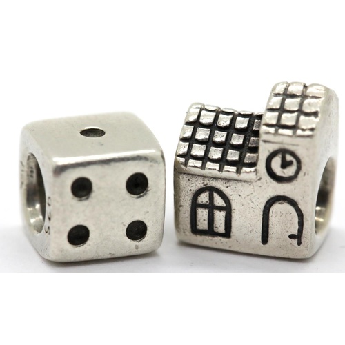 1193 - Two Pandora charms stamped A.L.E. P&P Group 1 (£14+VAT for the first lot and £1+VAT for subsequent l... 