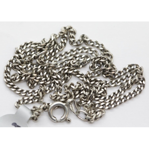 1182 - Silver solid link curb pendant chain, L: 57 cm. P&P Group 1 (£14+VAT for the first lot and £1+VAT fo... 