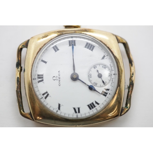 1100 - Gents Omega 9ct gold Swiss movement watch head, D: 29 mm. P&P Group 1 (£14+VAT for the first lot and... 