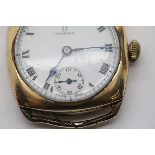 1100 - Gents Omega 9ct gold Swiss movement watch head, D: 29 mm. P&P Group 1 (£14+VAT for the first lot and... 