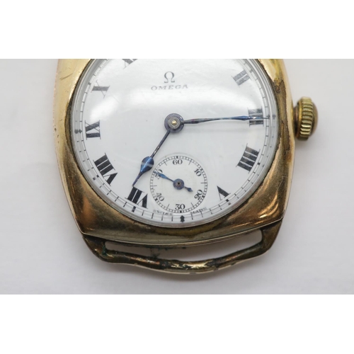 1100 - Gents Omega 9ct gold Swiss movement watch head, D: 29 mm. P&P Group 1 (£14+VAT for the first lot and... 