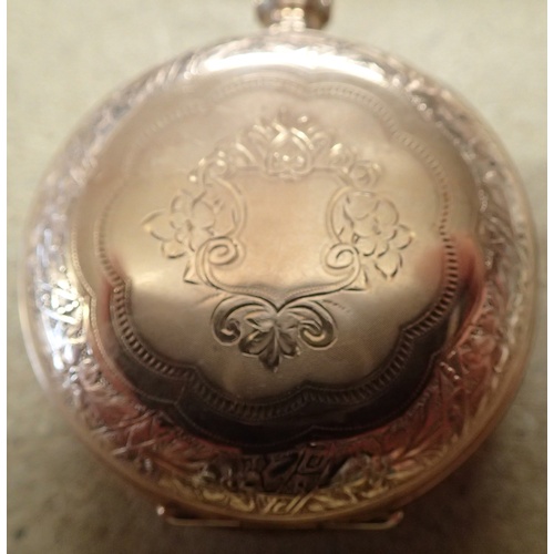 1059 - Antique yellow metal engraved pocket watch case, D: 53 mm. 47.4g P&P Group 1 (£14+VAT for the first ... 