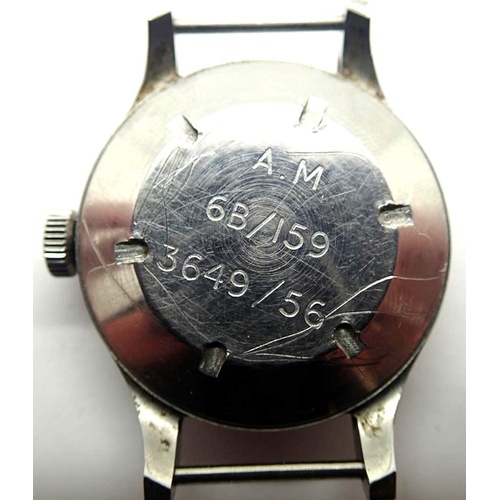 1576 - A gentleman's stainless steel British Military Omega RAF pilots wristwatch dated 1956, with black di... 