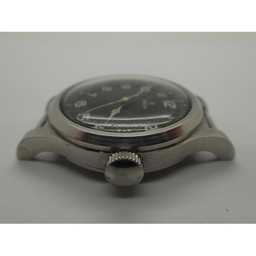 1576 - A gentleman's stainless steel British Military Omega RAF pilots wristwatch dated 1956, with black di... 