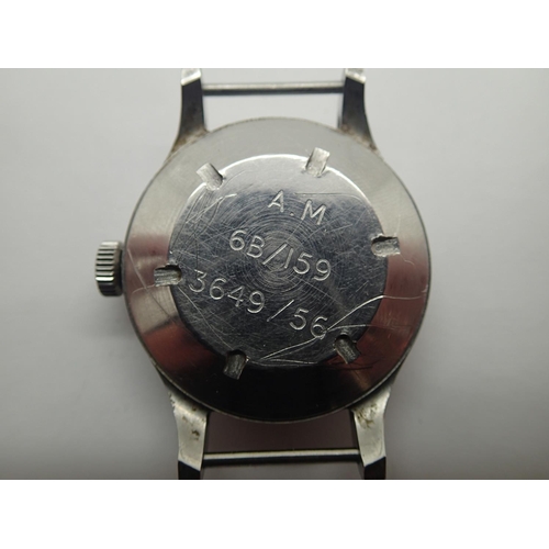 1576 - A gentleman's stainless steel British Military Omega RAF pilots wristwatch dated 1956, with black di... 