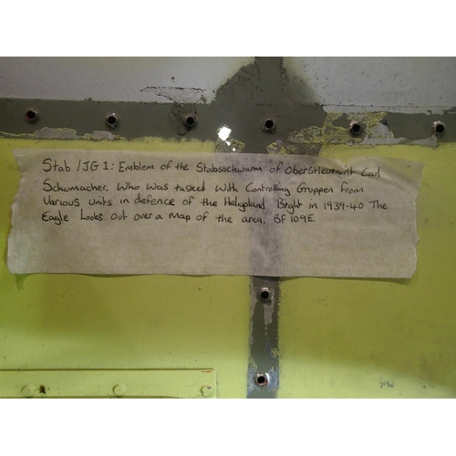 1615 - German WWII style Luftwaffe Aircraft squadron marking, 62 x 37 cm. P&P Group 2 (£18+VAT for the firs... 