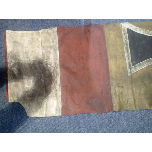 1616 - German WWI style large panel of aeroplane canvas with painted markings. 132 x 48 cm. P&P Group 2 (£1... 